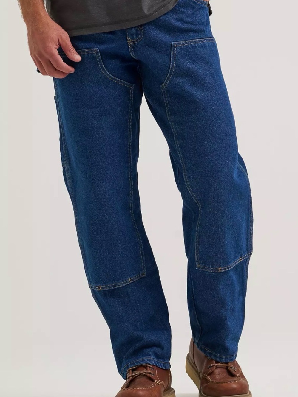 Wrangler Men's Relaxed Fit Work Jeans in Dark Blue Denim